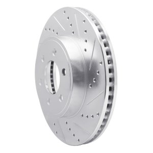 Dodge Durango Brake Rotor (1) - Front Right - R1 Concepts - Drilled & Slotted - Silver - 2003